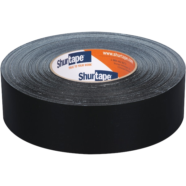 Shurtape Duct Tape, 55m L, Adhesion 104 oz/in, Black - PC 657 BLK-48MM X 55M-24 RLS/CS