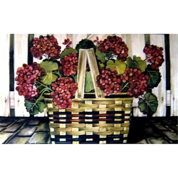 H2H Geranium 18 x 30 in. Doormat Rug, Orange, Red - H21714826