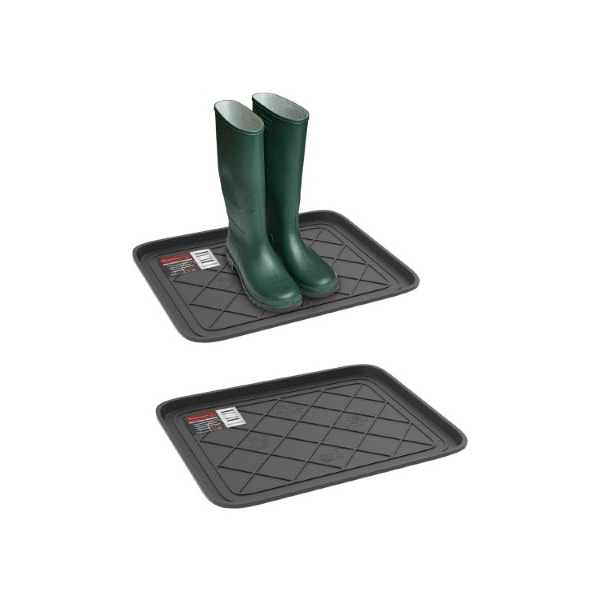 Fleming Supply All Weather Boot Tray Water Resistant Plastic Shoe Mat for Indoor and Outdoor Use, Small - 152097UZP