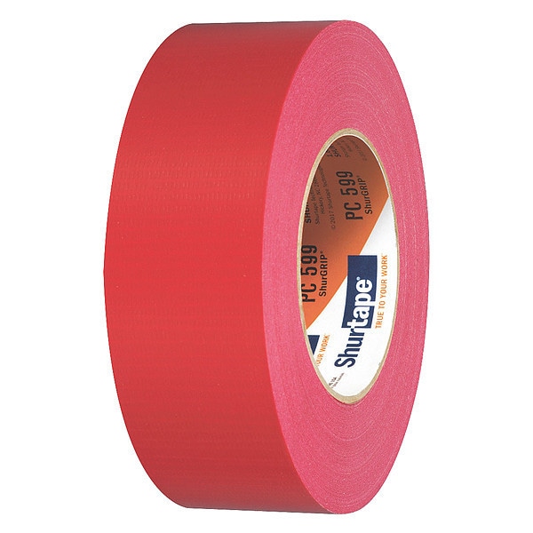 Shurtape Duct Tape, 55m L, 5-7/32 in. D, Red - PC 009 RED-48MM X 55M-24 RLS/CS