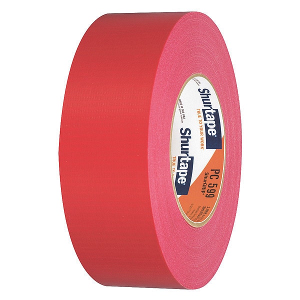 Shurtape Duct Tape, 55m L, 5-7/32 in. D, Red - PC 009 RED-48MM X 55M-24 RLS/CS