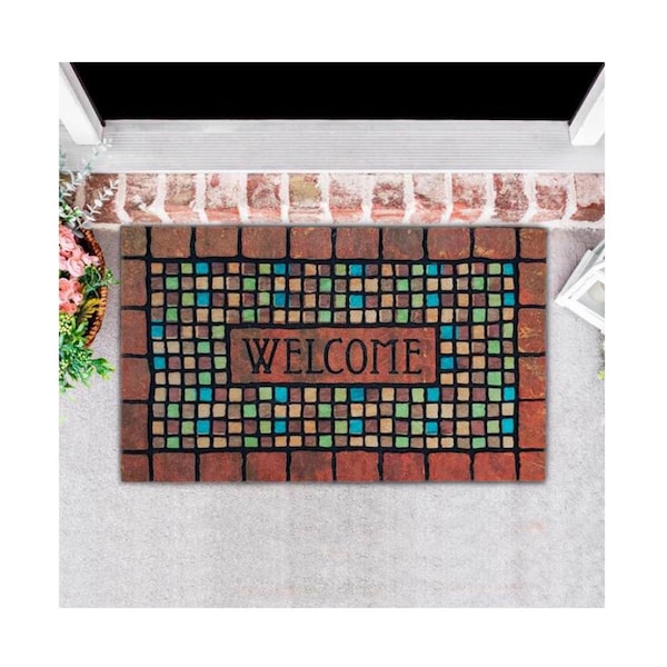 Sports Licensing Solutions Sports Licensing Solutions 18 in. W X 30 in. L Multi-Color Terra Cotta Plastic Door Mat - 58783