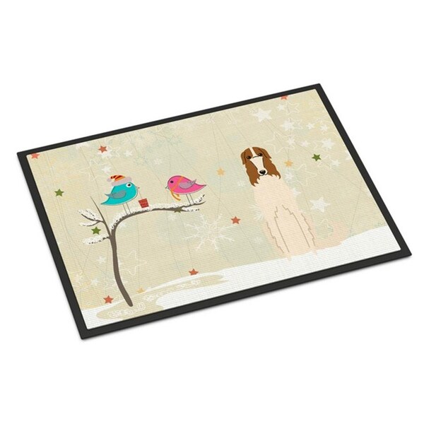 Jensendistributionservices Christmas Presents Between Friends Borzoi Indoor or Outdoor Mat, 18 x 0.25 x 27 in. - MI2549599