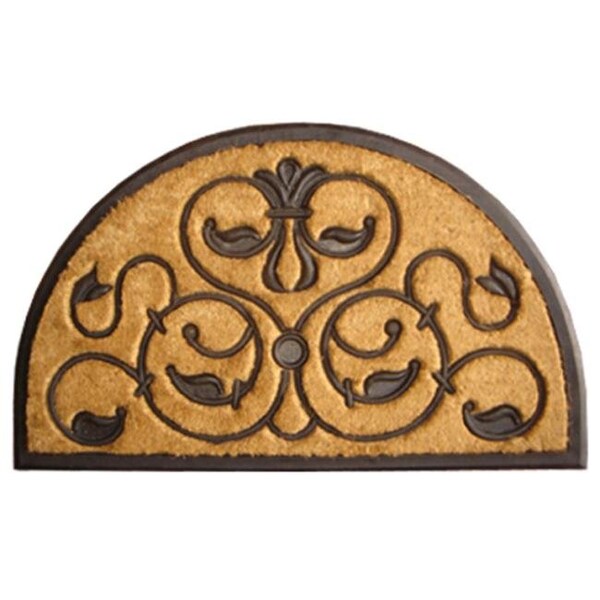 Imports Decor Inc Imports Decor 709RBCM-L 48" x 30" Twisted Leaves Design Rubber Coir Doormats - Attractive Floor Mats - 709RBCM-L