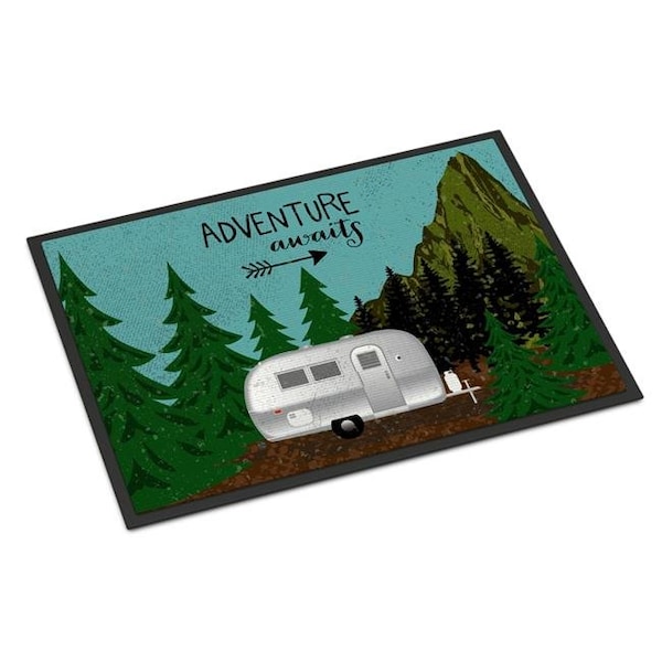 Carolines Treasures Carolines Treasures VHA3022MAT 18 x 27 in. Airstream Camper Adventure Awaits Indoor or Outdoor Mat - VHA3022MAT