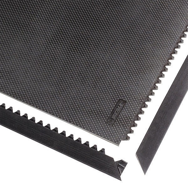 Notrax Female Mat Ramp Border, Rubber, 2 in W x 3 ft L, 1/2 in Thick - 041F0003BL