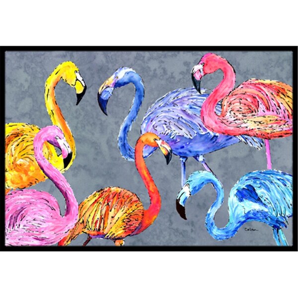 Carolines Treasures 24 x 36 in. Flamingo Six Senses Indoor Or Outdoor Doormat - CA77791