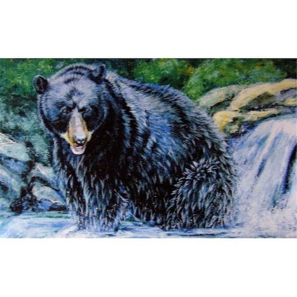 Custom Printed Rugs Black Bear Doormat Rug - 18 x 30 in. - AWV043