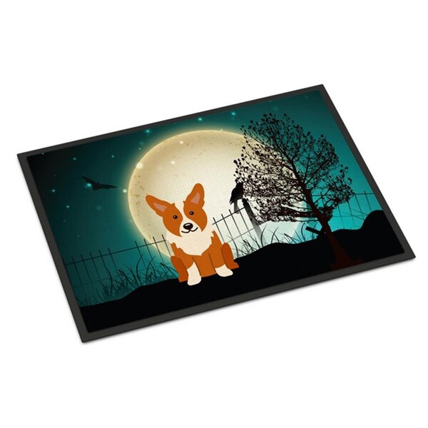 Jensendistributionservices Halloween Scary Corgi Indoor or Outdoor Mat, 18 x 0.25 x 27 in. - MI2549609