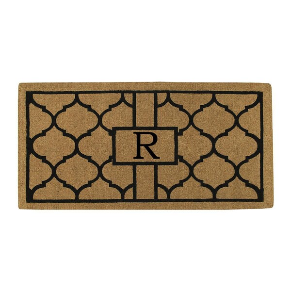 Calloway Mills Monogram Door Mat, Natural, Black, 36 in W x 72 in L - 180083672R