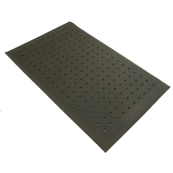 Rubber-Cal Antifatigue Mat, 5 ft. L x 3 ft. W, 3/4 in Thickness, Rubber, Black - 03-233-DH-BK-35