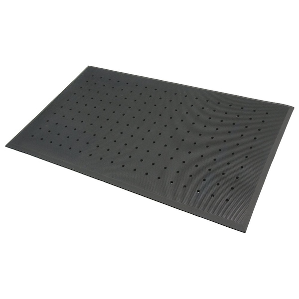 Rubber-Cal Antifatigue Mat, 5 ft. L x 3 ft. W, 3/4 in Thickness, Rubber, Black - 03-233-DH-BK-35