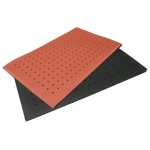 Rubber-Cal Antifatigue Mat, 5 ft. L x 3 ft. W, 3/4 in Thickness, Rubber, Black - 03-233-DH-BK-35