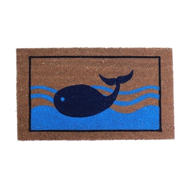 Imports Decor Inc Imports Decor 563PVC Blue Whale Coconut Husk Mat - 563PVC