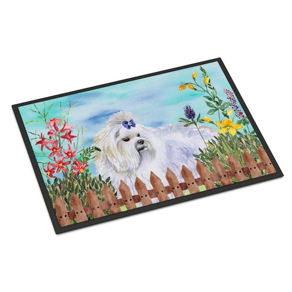 Carolines Treasures Maltese Spring Indoor or Outdoor Mat - 18 x 27 in. - CK1213MAT