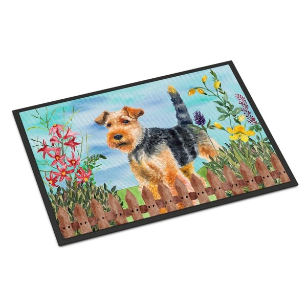 Carolines Treasures Welsh Terrier Spring Indoor or Outdoor Mat - 24 x 36 in. - CK1262JMAT