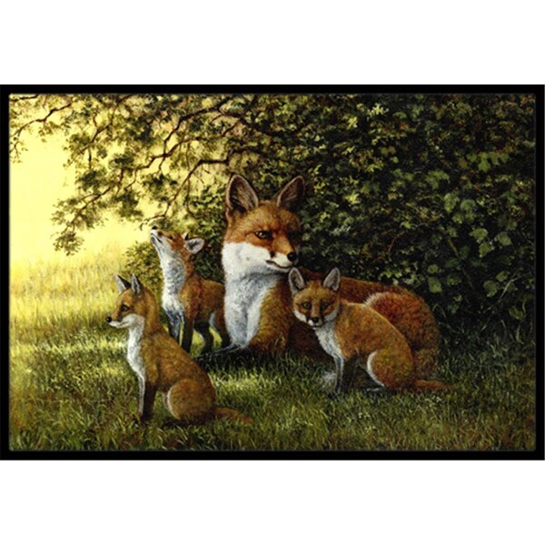 Carolines Treasures Foxes Resitng Under the Tree Indoor or Outdoor Mat- 18 x 27 - BDBA0382MAT