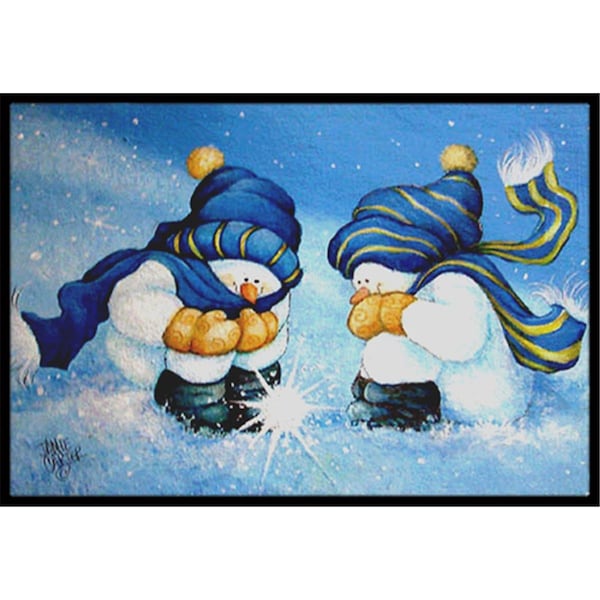 Carolines Treasures We Believe In Magic Snowman Indoor and Outdoor Mat- 18 x 27 in. - PJC1089MAT
