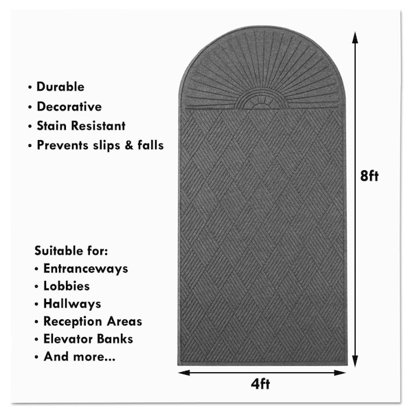 Guardian Floor Protection Floor Mat, 0.25" Thick, Charcoal, 96 in W x 48 in L - EGDSF040804
