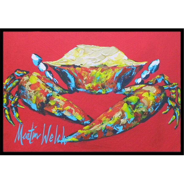 Carolines Treasures 18 x 27 in. Crab Seafood One Indoor and Outdoor Doormat - MW1096MAT