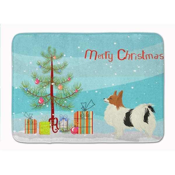 Carolines Treasures Papillon Christmas Tree Machine Washable Memory Foam Mat - CK3553RUG