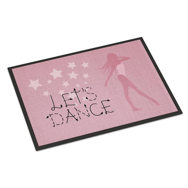 Carolines Treasures 24 x 36 in. Lets Dance Linen Pink Indoor or Outdoor Mat - BB5375JMAT