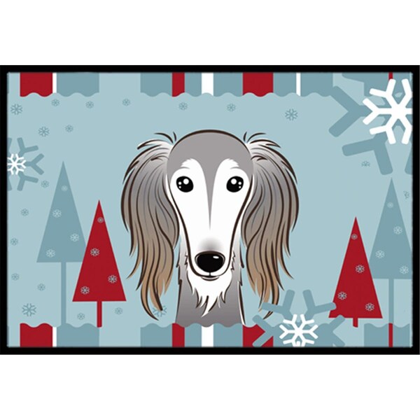 Carolines Treasures Winter Holiday Saluki Indoor and Outdoor Mat- 24 x 36 in. - BB1725JMAT