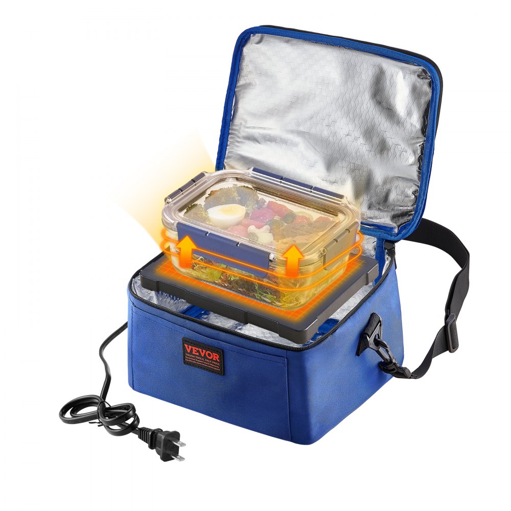 VEVOR Portable Oven, 110V Home/Office Food Warmer, 80W (Max 100W) Portable Mini Personal Microwave, 2QT Electric Heated Lunch Box, Compatible with Glass, Ceramic, Foil Container (Blue) - DRFHDLS15QUAPRIVJV1