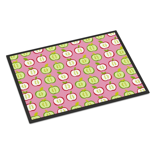 Carolines Treasures Apples on Pink Indoor or Outdoor Mat, 24 x 36 in. - BB5141JMAT