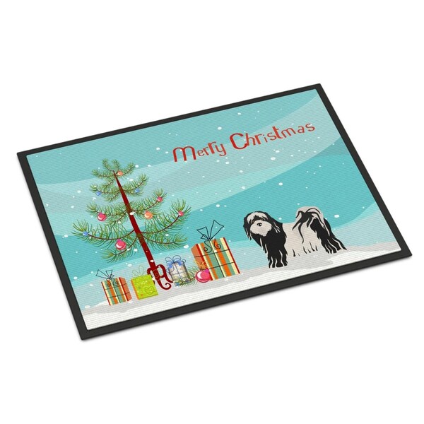 Carolines Treasures 18 x 27 in. Tibetan Terrier Christmas Tree Indoor or Outdoor Mat - CK3489MAT