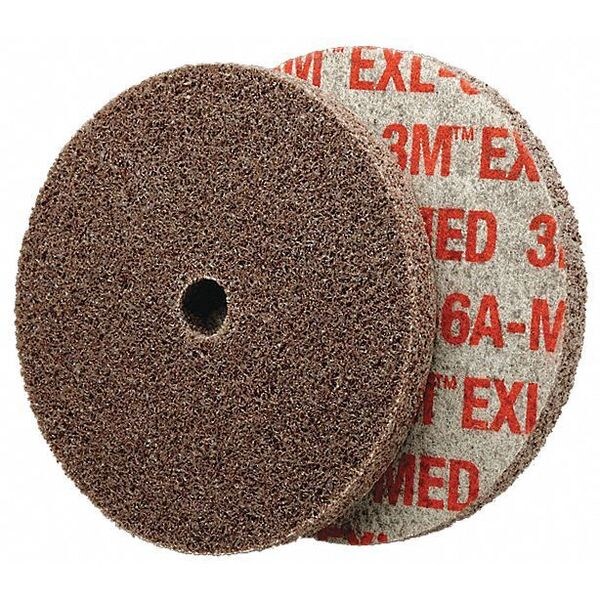 Scotch-Brite Unitized Wheel, 3 in Dia, 1/4 in W, 1/4 in Arbor Hole - 7000045935