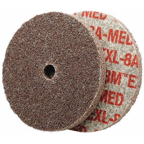 Scotch-Brite Unitized Wheel, 1 in Dia, 1/8 in W, 1/8 in Arbor Hole - 7010329397