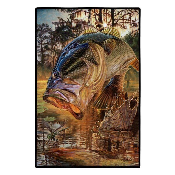 Carolines Treasures 24 x 36 in. Dragon Slayer Largemouth Bass Indoor or Outdoor Mat - JMA2002JMAT
