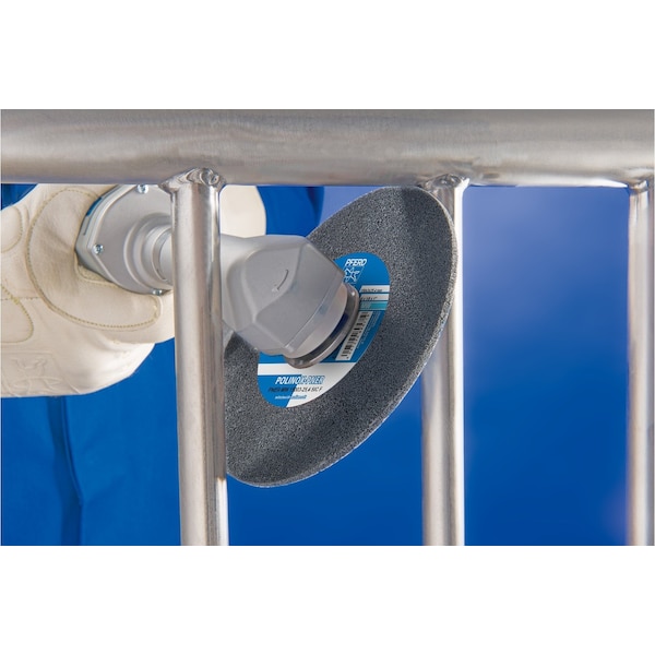 Pferd Unitized Wheel, 3Sf, 6"x1/8"x1", 6 in Dia, 1/8 in W, 1 in Arbor Hole - 48360