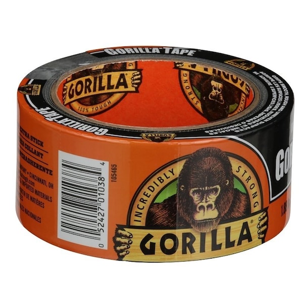 Gorilla Glue All Weather Permanent Tape, Roll, 10 yd L, 1.88 in W, Polyethylene, Black - 110418