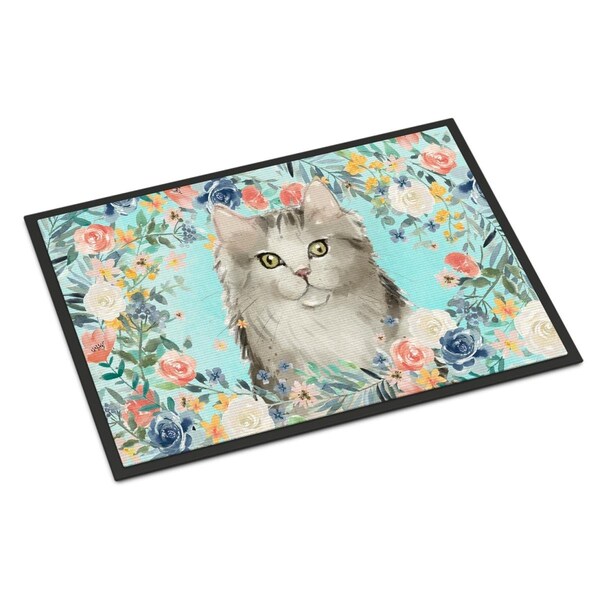 Carolines Treasures 18 x 27 in. Ragamuffin Spring Flowers Indoor or Outdoor Mat - CK3395MAT