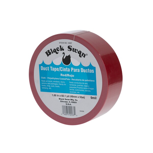 Black Swan Duct Tape, 2" x 60 yd., Red - 9 mil - 10057