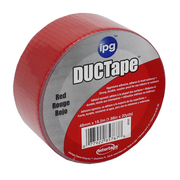 Intertape 1.88" x 20 Yds Red Jobsite General Purpose Duct Tape Colored - 6720