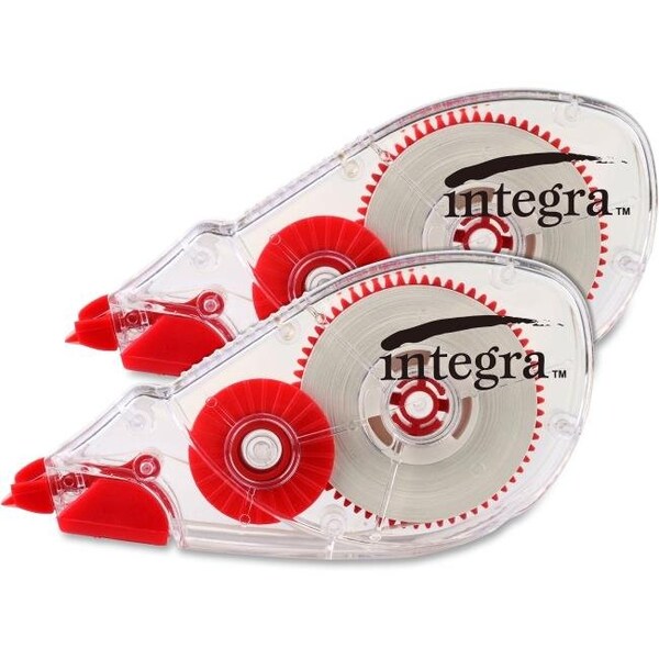 Integral Integra ITA60238 Dispensing Correction Tape; White - Pack of 2 - ITA60238