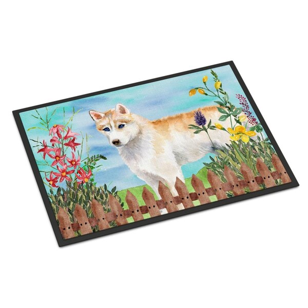 Carolines Treasures Siberian Husky Spring Indoor or Outdoor Mat - 24 x 36 in. - CK1217JMAT
