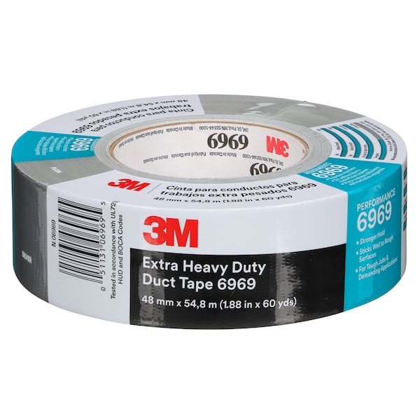 3M Duct Tape, 10.7 Mil, 2"x60 yds., Silver, PK24 - T9876969