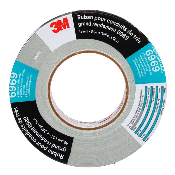 3M Duct Tape, 10.7 Mil, 2"x60 yds., Silver, PK24 - T9876969