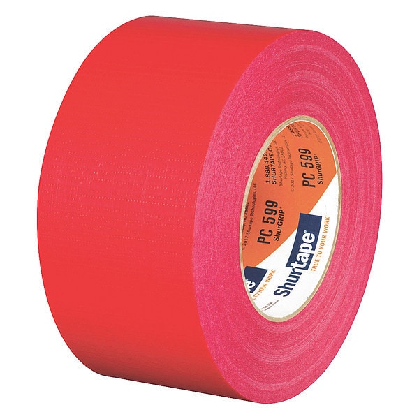 Shurtape Duct Tape, 55m L, 5-15/16 in. D, Red - PC 009 RED-72MM X 55M-16 RLS/CS