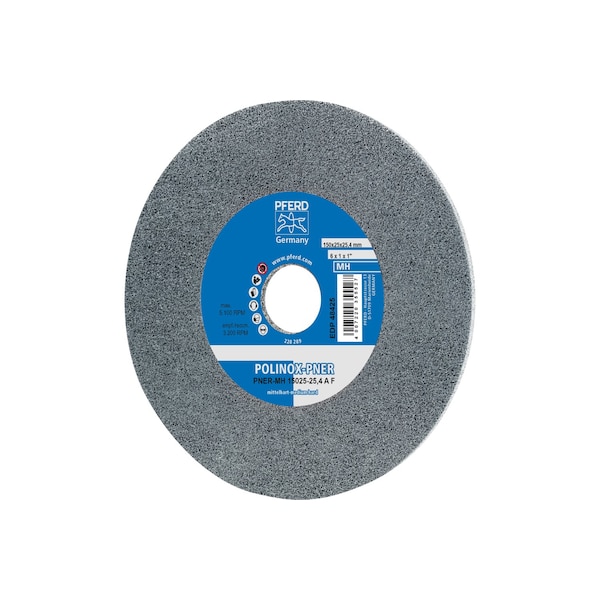 Pferd Unitized Wheel, 6Sf, 6"x1/8"x1", 6 in Dia, 1/8 in W, 1 in Arbor Hole - 48361