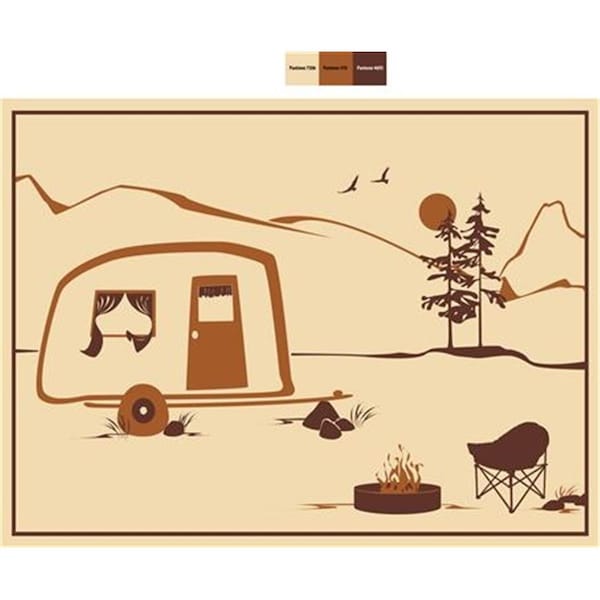 Faulkner 53004 12 x 9 ft. Home is Where We Park it Patio Mat - Beige - FA324394