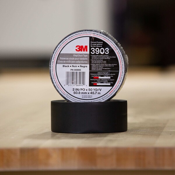 3M Duct Tape, 6.3 Mil, 2"x50 yds., Black, PK24 - T9873903B