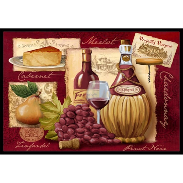 Carolines Treasures Wine And Cheese Indoor & Outdoor Mat, 18 x 27 in. - CA77934