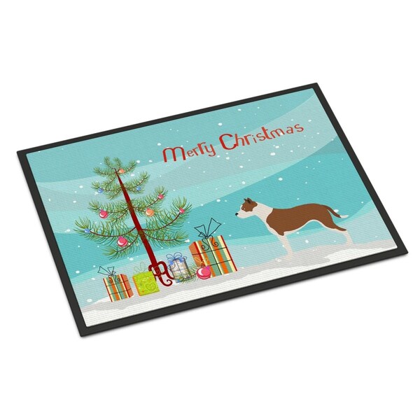 Carolines Treasures Pit Bull Terrier Christmas Indoor or Outdoor Mat, 24 x 36 in. - CA69407