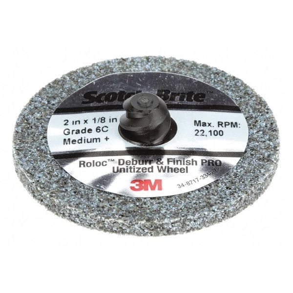 Scotch-Brite Unitized Wheel, 2 in Dia, 2 in W, 2 in Arbor Hole - 7100081367