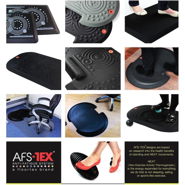 Floortex Antifatigue Mat, 32 in L x 20 in W, .70 in Thickness, Ebony - FLRFCA22032BK